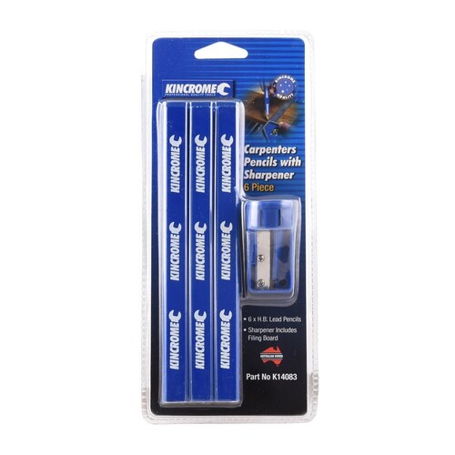 Carpenters Pencils Pack of 7 Includes Sharpener Kincrome K14083