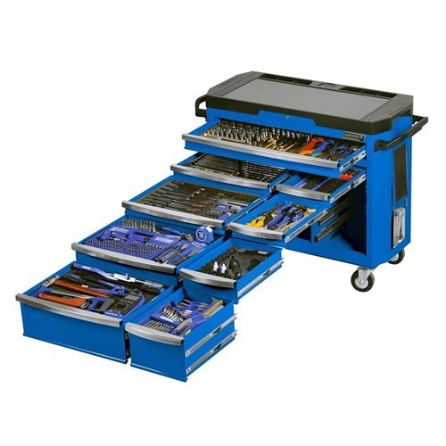 Tool Trolley Workshop 485 piece, 9 Drawer, Electric Blue
