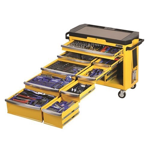 Tool Trolley Workshop 485 piece, 9 Drawer, Wasp Yellow