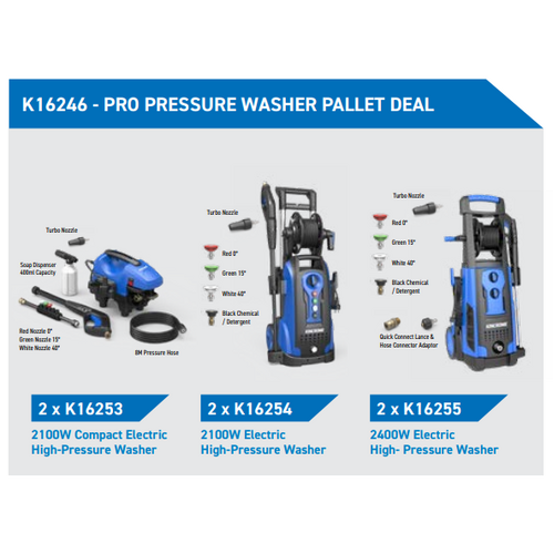 K16246 - Pro Pressure Washer Pallet Deal  K16253 x 2 – K16254 x 2 – K16255 x 2 main image
