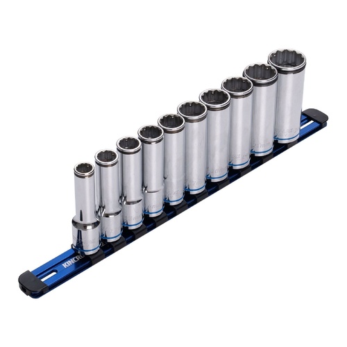 10 Piece 1/2" Drive Nut LOK Deep Socket Rail Set Kincrome K2181NL