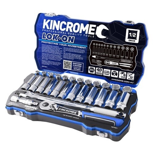 Socket Set 28 Piece 1/2" Drive Metric Kincrome K27021