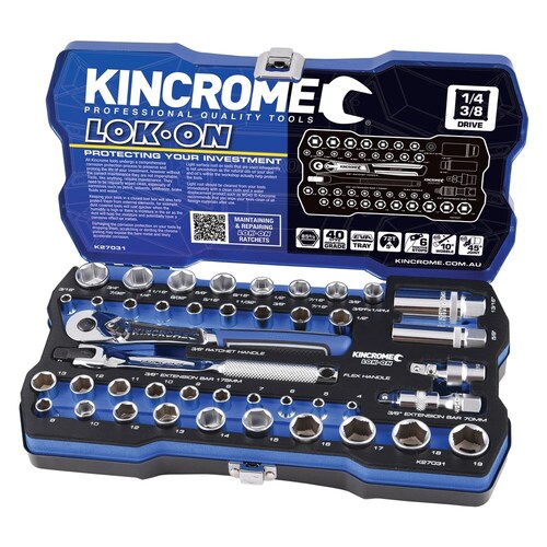 Socket Set 44 Piece 1/4" & 3/8" Drive - Metric & Imperial Kincrome K27031