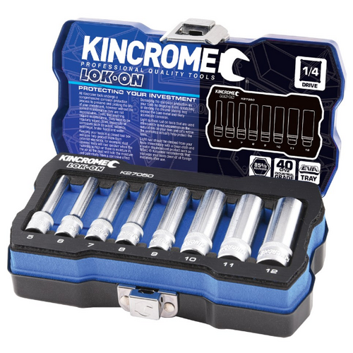 1/4 Drive Socket Set 8 Piece Deep Metric Kincrome K27050