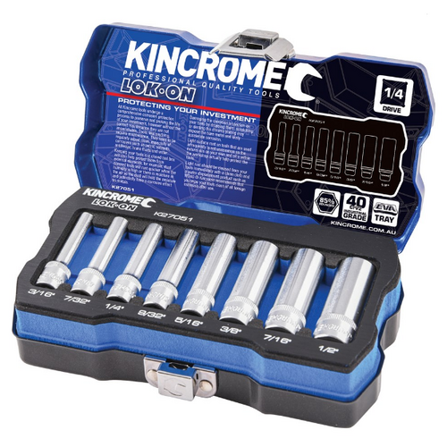 1/4 Drive Socket Set 8 Piece Deep Imperial Kincrome K27051