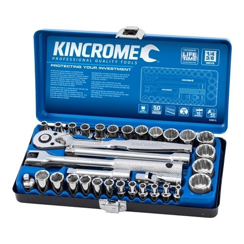 Socket Set 33 Piece 1/4 & 3/8" Drive - Metric Kincrome K28015