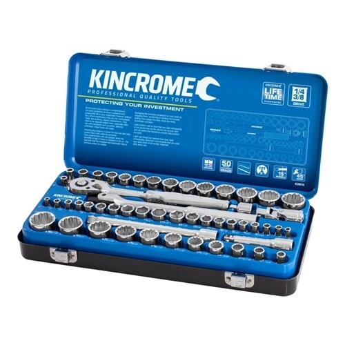 Socket Set 52 Piece 1/4 & 3/8" Drive - Metric & Imperial K28016 Kincrome