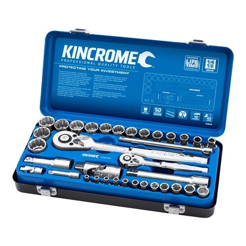 Socket Set 35 Piece 1/4 & 1/2" Drive - Metric Kincrome K28030