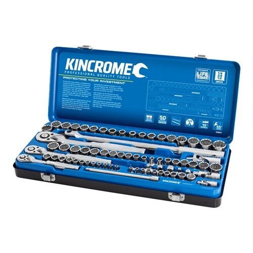 Socket Set 74 Piece 1/4, 3/8 & 1/2" Drive - Metric & Imperial kincrome K28041