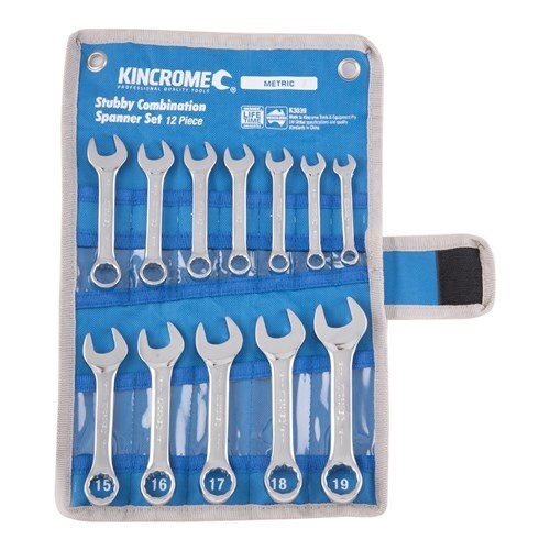 Stubby Combination Spanner Set 12 Piece K3039 Kincrome