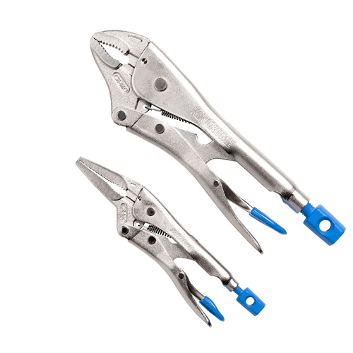 2Pce Looking Plier Set 180mm Long Nose & 250mm Curved Jaw Kincrome K40076