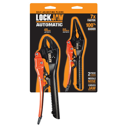 Locking Plier Set 2 Piece 250mm Curved / 200mm Needle Lock Jaw L2920002