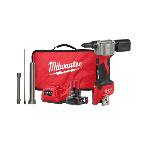 12V 4.0Ah Li-ion Cordless Pop Rivet Tool Combo Kit Milwaukee M12BPRT-401B