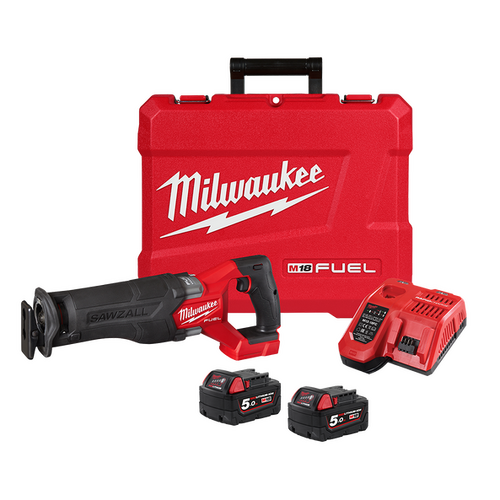 18V 5.0Ah Li-ion Cordless Brushless SAWZALL Reciprocating Saw Combo Kit Milwaukee M18CSX2-502C