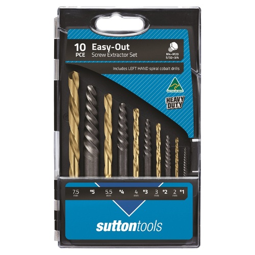 Sutton Screw Extractor Set 10Pce 2.0 to 7.5mm L/H Drills M603S20L main image