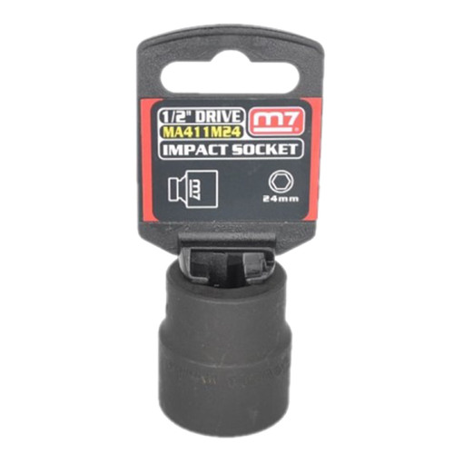 Impact Socket With Hang Tab 1/2" Drive 6 Point 24mm M7 M7-MA411M24