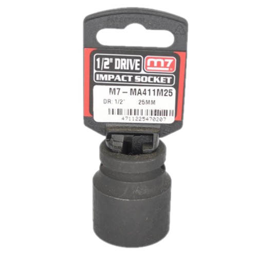 Impact Socket With Hang Tab 1/2" Drive 6 Point 25mm M7 M7-MA411M25