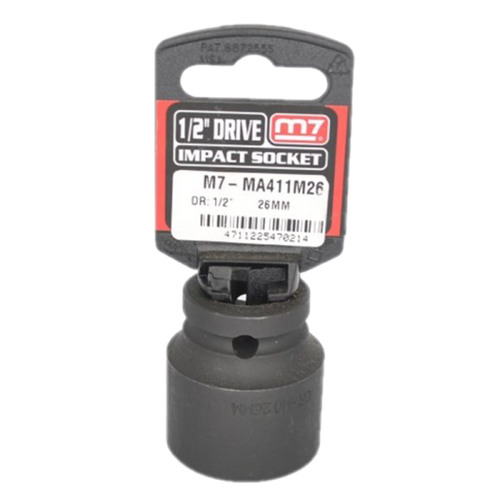 Impact Socket With Hang Tab 1/2" Drive 6 Point 26mm M7 M7-MA411M26