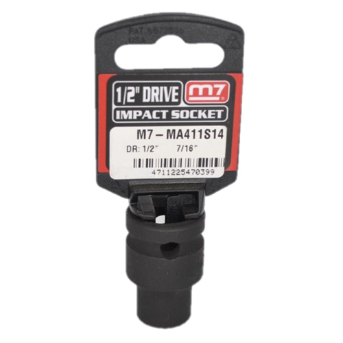 M7 Impact Socket 1/2" DR 6 Point 7/16" M7-MA411S14