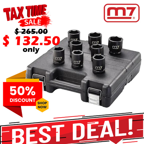 Impact Socket Set 3/4" Drive 8Pcs 1" - 1-1/2" M7 M7-MB64008S-Taxtime