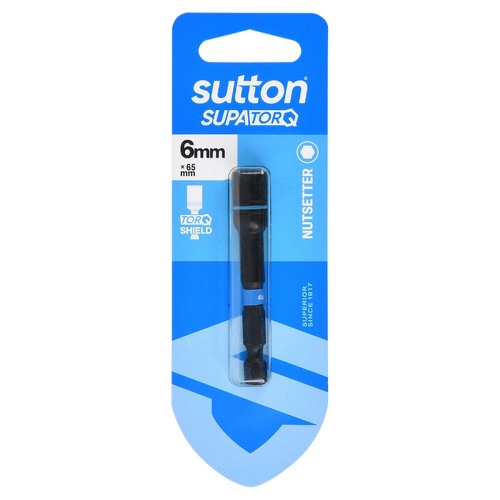 Nutsetter Bit S230 Supa TORQ Magnetic 6mm 65mm 1Pk Sutton Tools S230H01CF