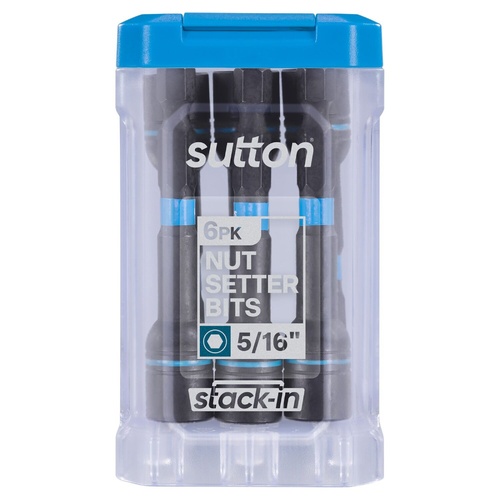 Nutset Bit S230 Supa TORQ Magnetic 5/16in 65mm Stack-in 6Pk Sutton Tools S230T06CB