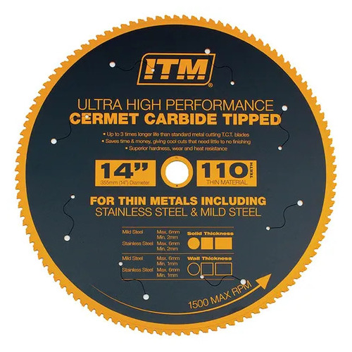 350mm Cermet Carbide Metal Cutting Blade 110T ITM SSBL350-CERMET110 main image