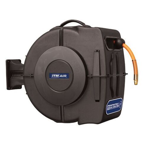 Retractable Air Hose Reel 10mm X 20 Metres Hybrid Polymer Air Hose With 1/4" Bsp Male Fittings ITM TM300-020