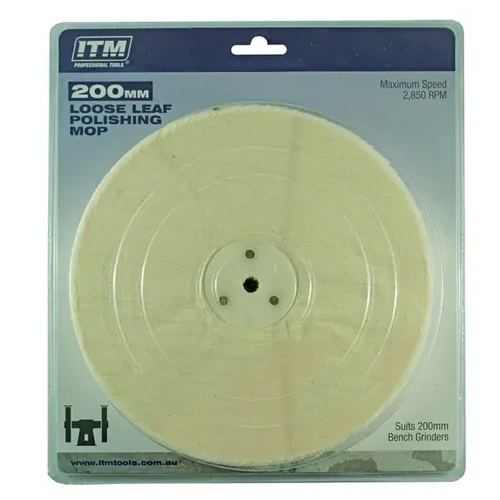 POLISHING MOP LOOSE LEAF, 50 FOLD, 200 X 25MM ITM TM405-002