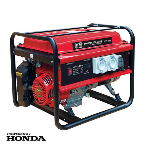 Petrol Generator 7.5kva Honda Powered GX390 Engine 6000 Watts Peak ITM TM522-6000