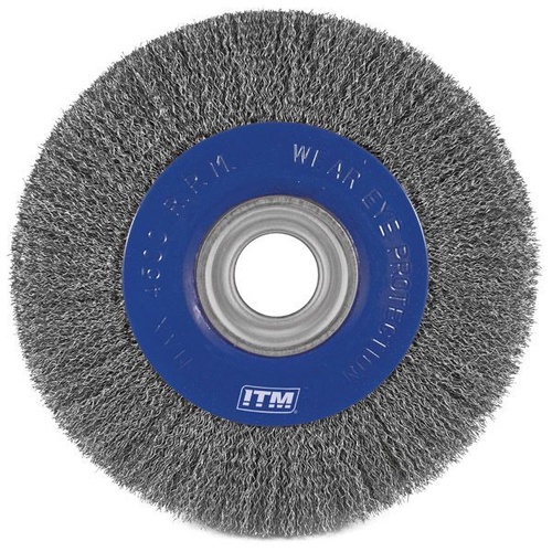 Crimp Wire Wheel Brush Stainless Steel 200mm X 20mm Multi Bore ITM TM7012-220