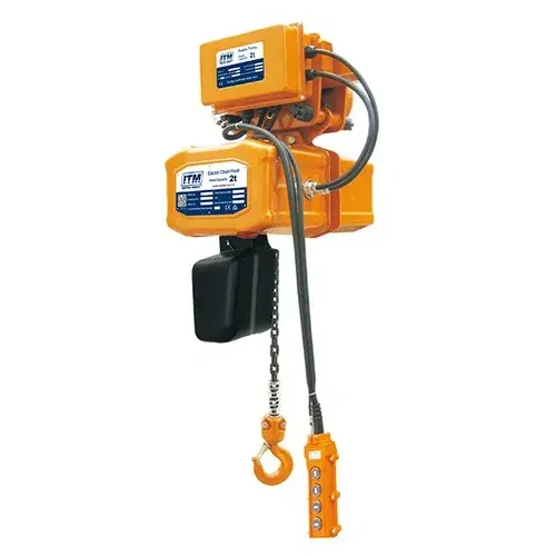 240V Electric Chain Hoist With Electric Trolley 2 Tonne 3 Metre Lift ITM TM9005-02003