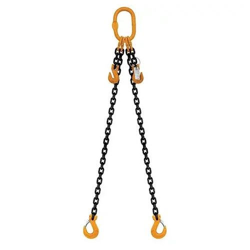 2 Leg Chain Sling, 10mm Chain, 4m Length, With Clevis Sling Hooks & Shortening Grab Hooks ITM TM9802-10040