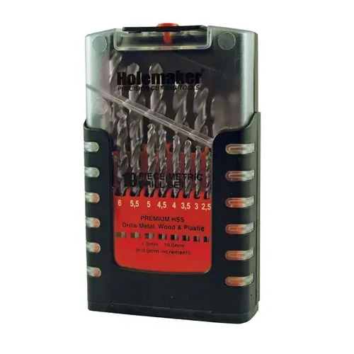 Jobber Drill Set HSS, 118° Split Point 19Pce 1.0-10.0mm x 0.5 Holemaker UN308-010