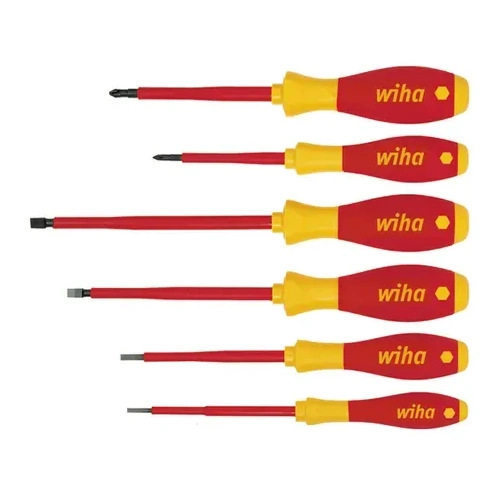 Slotted & Phillips Soft Finish VDE 1000V Insulated 6 Piece Screwdriver Set WIHA WH-00833