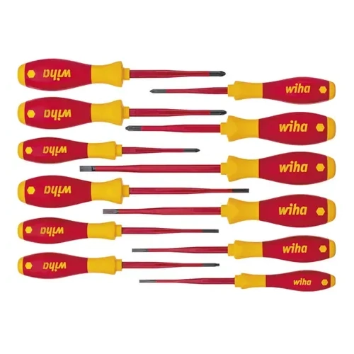 Slimfix Screwdriver Set Assorted VDE 1000V Insulated 12 Piece WIHA WH-41003