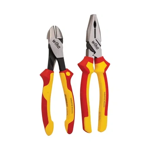 2 Piece Plier Set 41250 220mm Lineman's Plier & 26754 200mm Side Cutters, VDE 1000V Insulated WIHA WH-41926